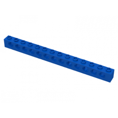 blue technic brick 1 x 14 with holes