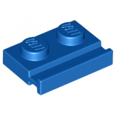 blue plate modified 1 x 2 with door rail