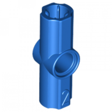 blue technic axle and pin connector angled 2 - 180 degrees