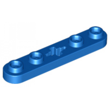 blue technic plate 1 x 5 with smooth ends 4 studs and center axle hole