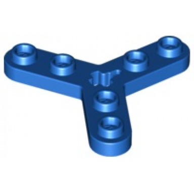 blue technic plate rotor 3 blade with smooth ends and 6 studs propeller