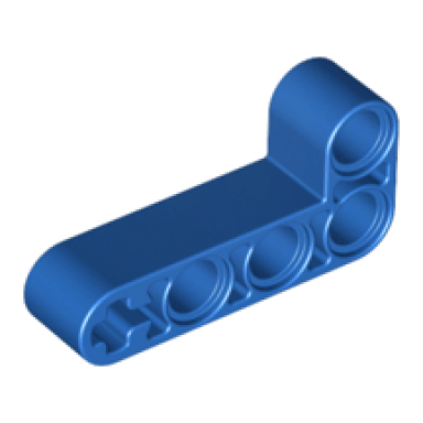blue technic liftarm modified bent thick l-shape 2 x 4