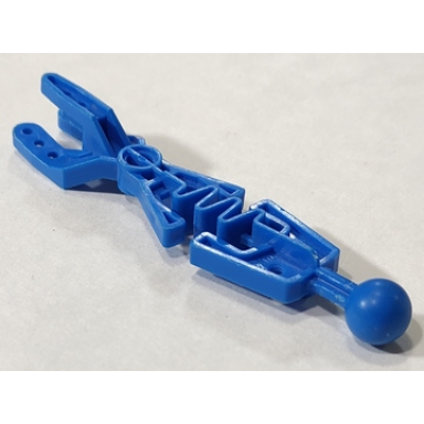 blue technic throwbot arm forked with flexible center and ball joint