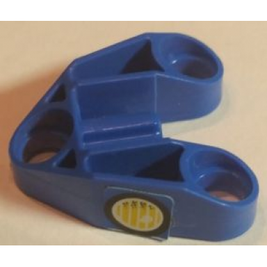 blue technic pin connector 3 x 3 with axle with headlight pattern model right side sticker - set 8238