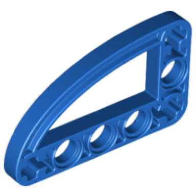 blue technic liftarm modified l-shape quarter ellipse thin 3 x 5