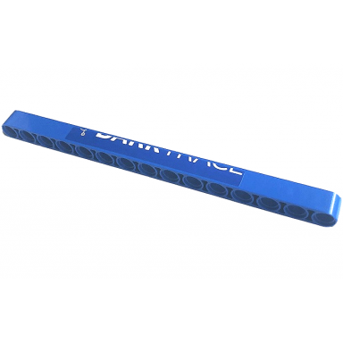 blue technic liftarm thick 1 x 15 with white darktrace bottom half pattern sticker - set 42141