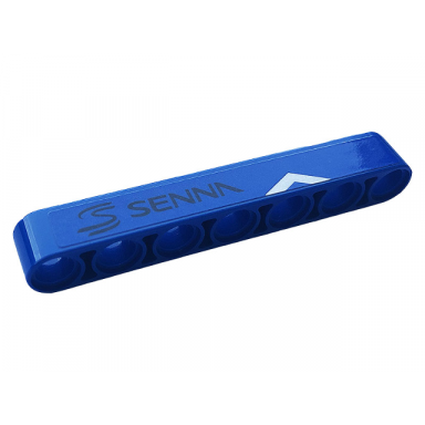 blue technic liftarm thick 1 x 7 with black logo senna and silver race pattern model right side sticker - set 42123