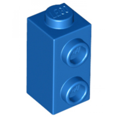 blue brick modified 1 x 1 x 1 2 3 with studs on side