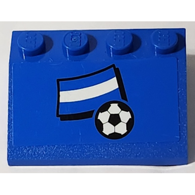 blue slope 33 3 x 4 with flag of argentina and soccer ball pattern sticker - set 3406