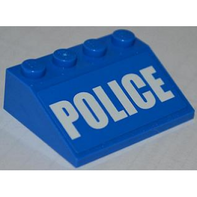 blue slope 33 3 x 4 with white police bold narrow font on blue background pattern sticker - set 4205