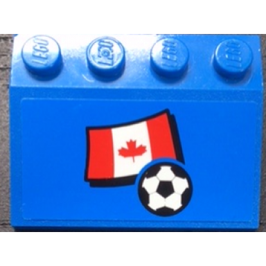 blue slope 33 3 x 4 with flag of canada and soccer ball on blue background pattern sticker - set 3406