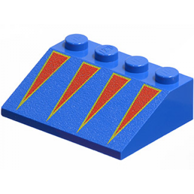 blue slope 33 3 x 4 with red triangles with yellow borders pattern