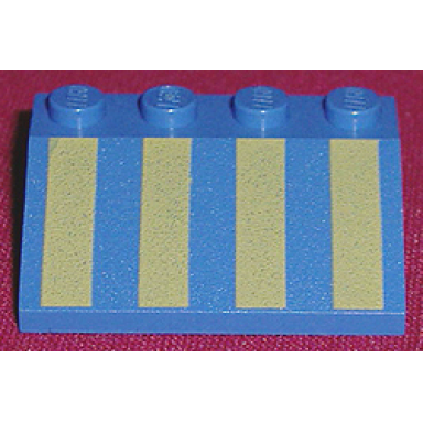 blue slope 33 3 x 4 with yellow stripes pattern