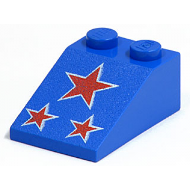 blue slope 33 3 x 2 with red stars pattern