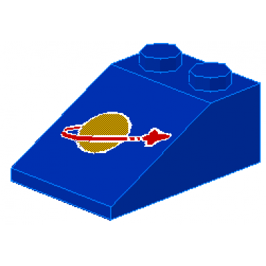 blue slope 33 3 x 2 with classic space logo pattern