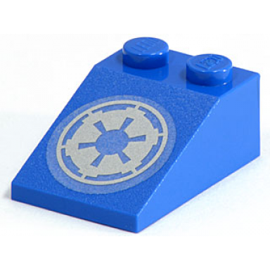 blue slope 33 3 x 2 with sw imperial logo pattern sticker - set 7667