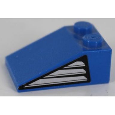 blue slope 33 3 x 2 with black and silver vents model left side pattern sticker - set 8106