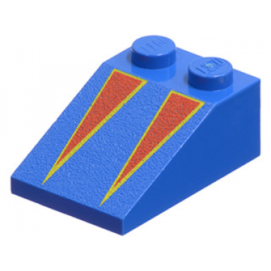 blue slope 33 3 x 2 with red triangles with yellow borders pattern