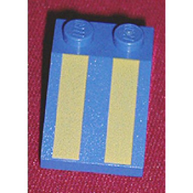 blue slope 33 3 x 2 with yellow stripes pattern