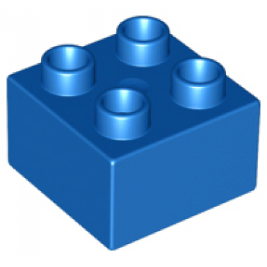 blue duplo brick 2 x 2