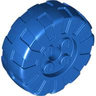 blue wheel hard plastic treaded 36mm d with 4 studs