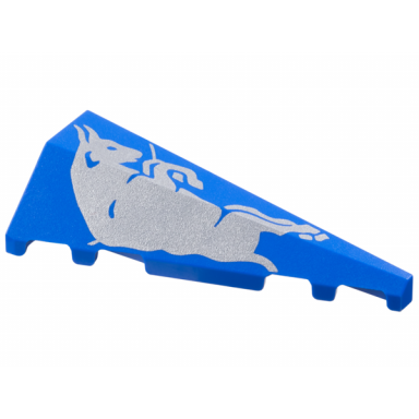blue wedge 5 x 2 right with silver bull pattern