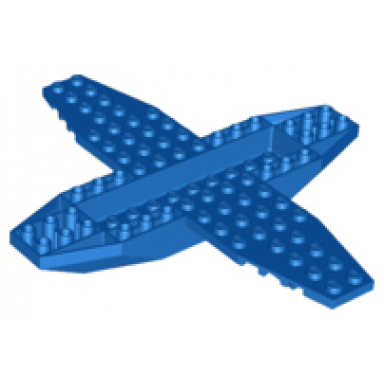 blue aircraft fuselage 4 x 16 x 1 with 2 x 10 recessed center and 8 x 4 wings with cutaways 9 holes