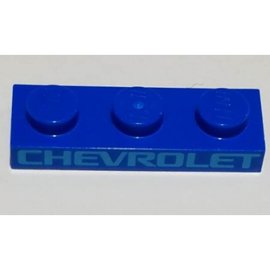 blue plate 1 x 3 with medium azure chevrolet pattern