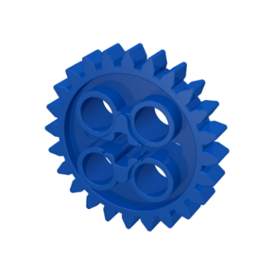 blue technic gear 24 tooth with 1 axle hole