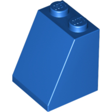 blue slope 65 2 x 2 x 2 with bottom tube