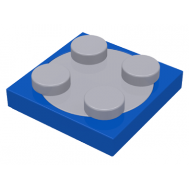 blue turntable 2 x 2 plate with light bluish gray top 3680 3679