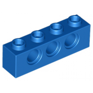 blue technic brick 1 x 4 with holes