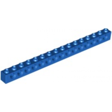 blue technic brick 1 x 16 with holes