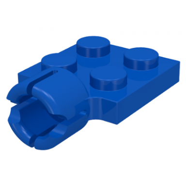 blue plate modified 2 x 2 with tow ball socket short 4 slots