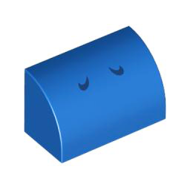 slope curved 1 x 2 with 2 dark blue curved lines pattern super mario blue yoshi nostrils