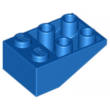 blue slope inverted 33 3 x 2 with flat bottom pin without connections between studs