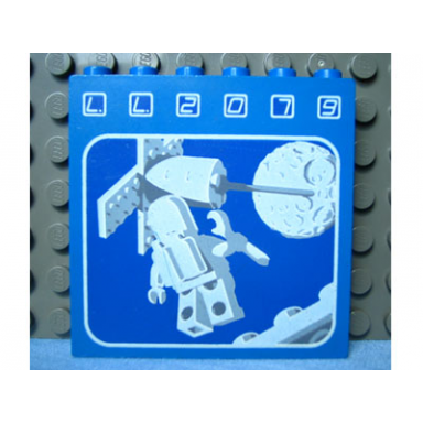 blue brick 1 x 6 x 5 with ll2079 floating astronaut pattern