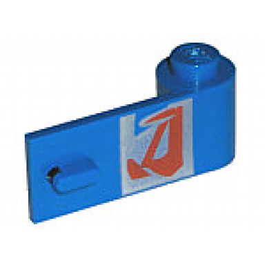 blue door 1 x 3 x 1 right with silver and red pattern