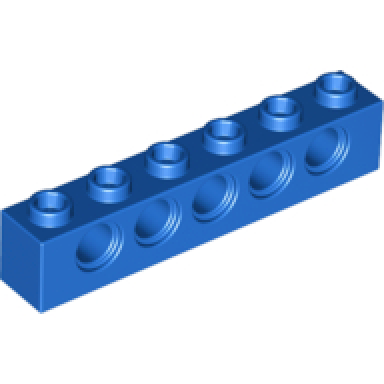 blue technic brick 1 x 6 with holes