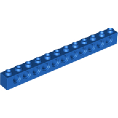blue technic brick 1 x 12 with holes
