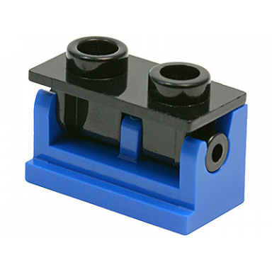 blue hinge brick 1 x 2 with black top plate 3937 3938