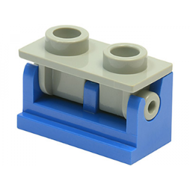 blue hinge brick 1 x 2 with light gray top plate 3937 3938