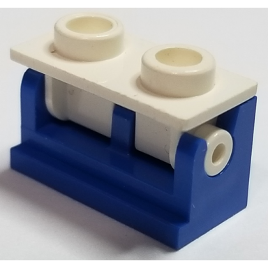 blue hinge brick 1 x 2 with white top plate 3937 3938