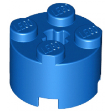 blue brick round 2 x 2 with axle hole