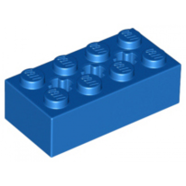 blue technic brick 2 x 4 with 3 axle holes