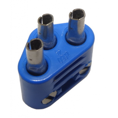 electric connector 3-way male rounded with hollow pins