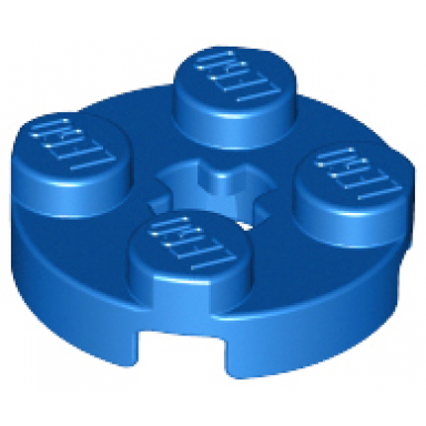 blue plate round 2 x 2 with axle hole