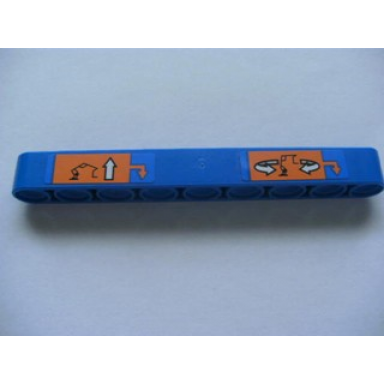 blue technic liftarm thick 1 x 9 with arm up and arm rotate pattern stickers - set 8273