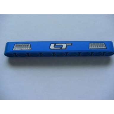 blue technic liftarm thick 1 x 9 with silver lt and 2 large vents pattern sticker - set 8273