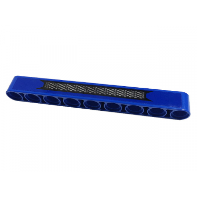 blue technic liftarm thick 1 x 9 with black and silver grille pattern sticker - set 42112